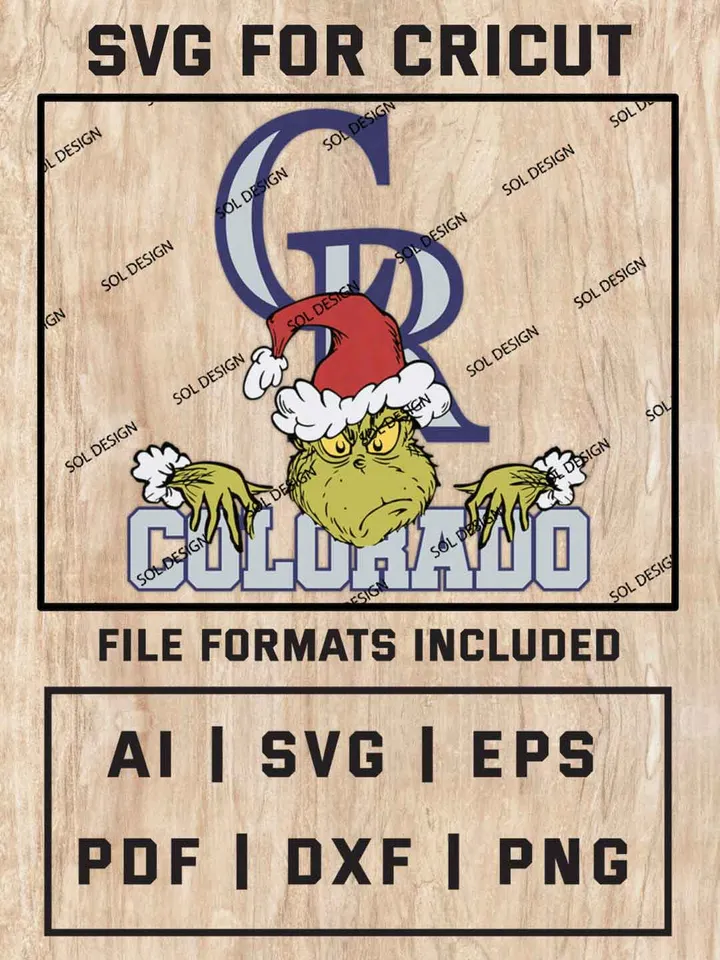Grinch Colorado Rockies SVG, MLB SVG Design, MLB Colorado Rockies Logo SVG, MLB Rockies Cricut, Christmas Svg, Grinch svg, Digital Download