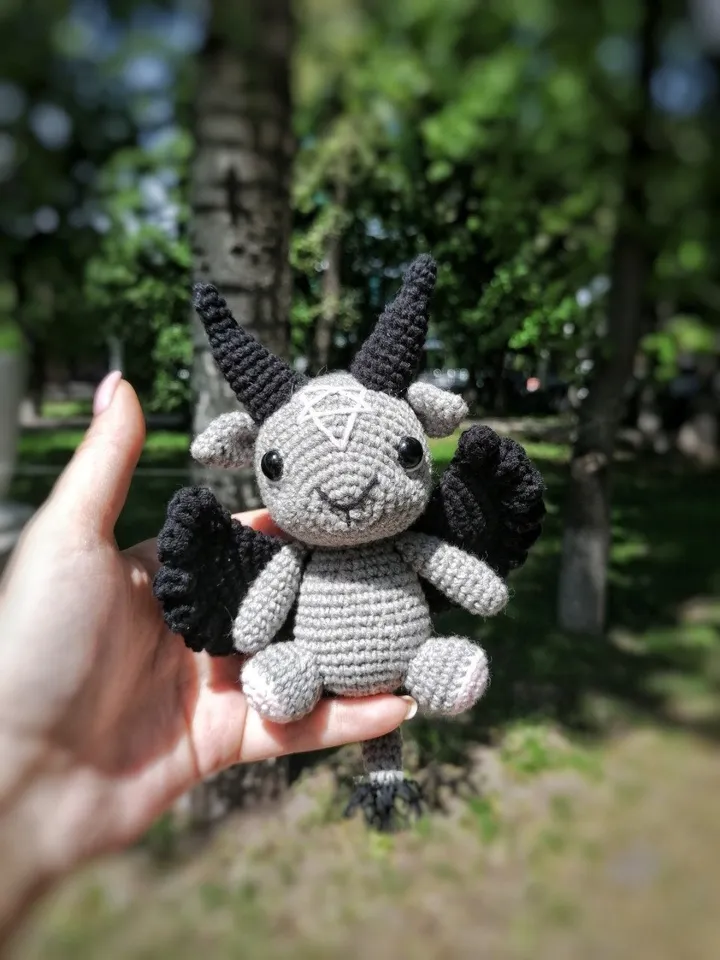 PDF CROCHET PATTERN Baphomet, occult toy, cute little goat, baby baphomet , baphomet amigurumi, cute baphomet, crochet baphomet, tutorial