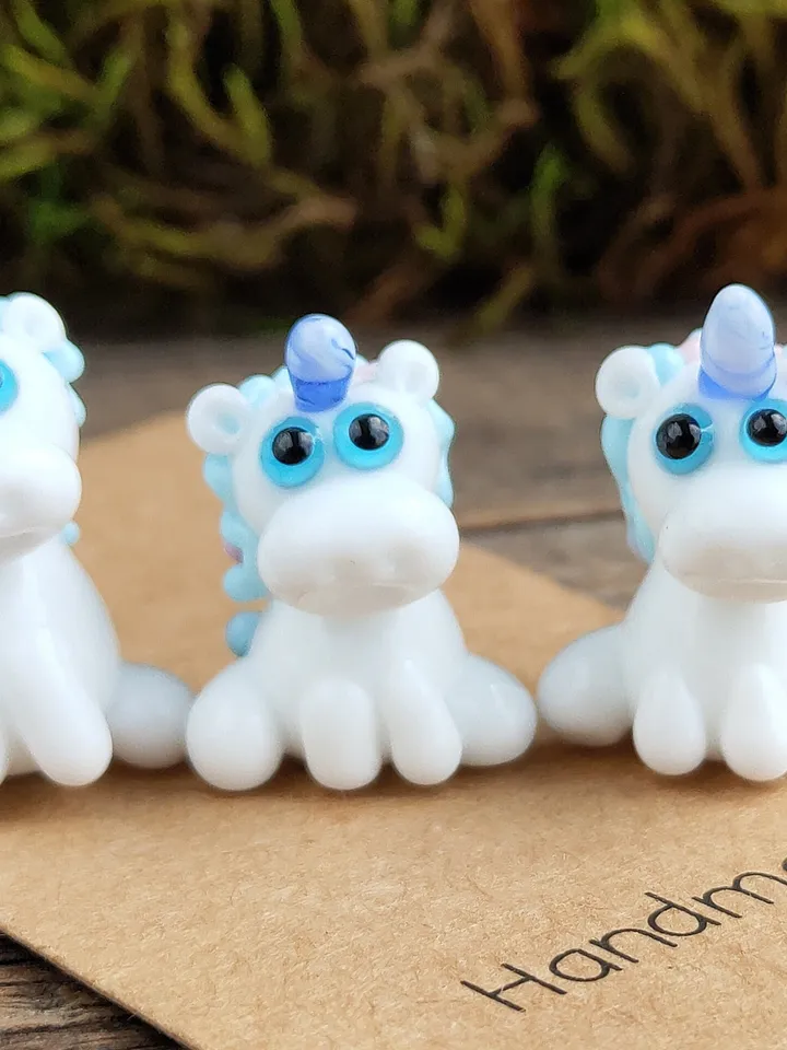 Tiny unicorn miniature, glass unicorn figurine, unicorn sculpture , unicorn totem or unicorn bead
