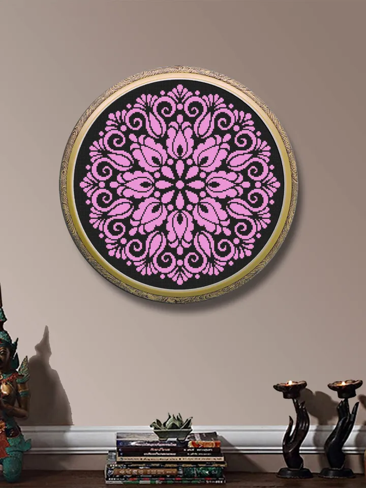 Mandala cross stitch pattern download PDF, Monochrome mandala hand embroidery PDF, Floral ornament cross stitch, Quick beginner stitch #M128