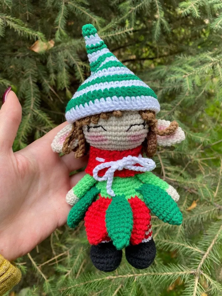PDF Christmas Elf Doll, Christmas amigurumi pattern, Christmas ornament Elf, Christmas decoration Christmas crochet Amigurumi Christmas Doll