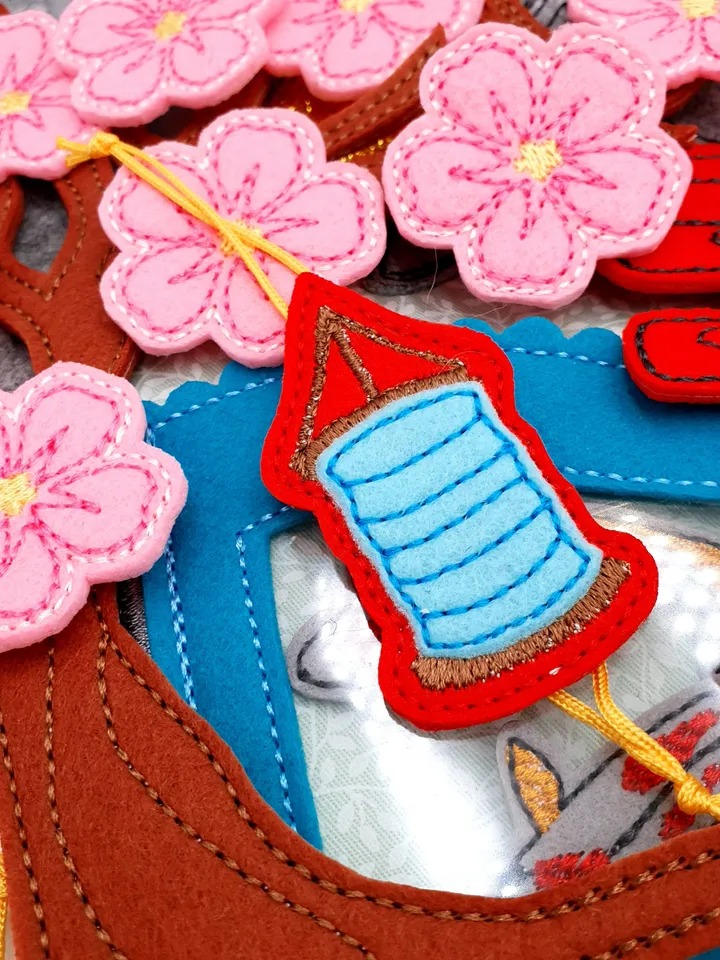 Japan Quiet Book Page & Finger Puppets ITH Embroidery Design, Mount Fuji Felt Play Set, Sakura, Educational Toy Download