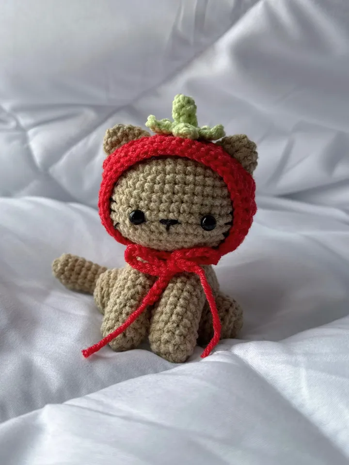 Crochet pattern kitty in the hat, crochet cat amigurumi, animals crochet pattern, PDF file US terms