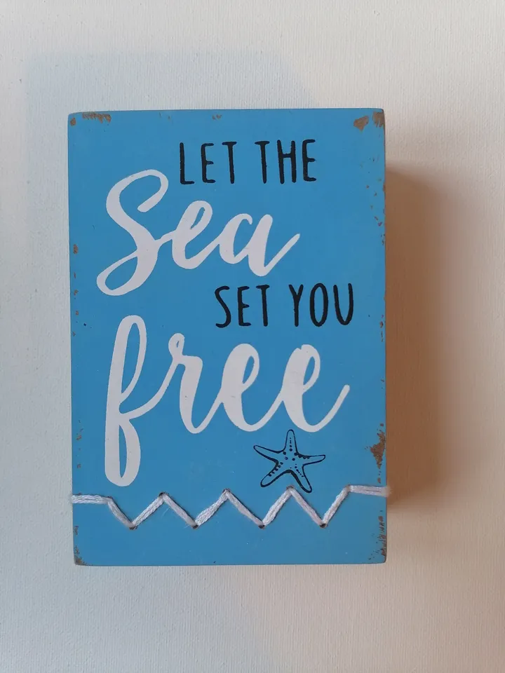 Let the sea set you free Signs, Vintage style Beach Sign, Beach Decor, beach wall decor, beach signs