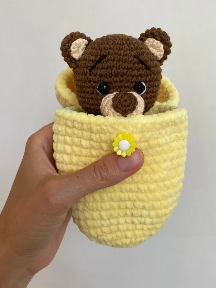 Crochet pattern Bear in egg - Amigurumi teddy bear pattern - stuffed animal - English Pdf tutorial