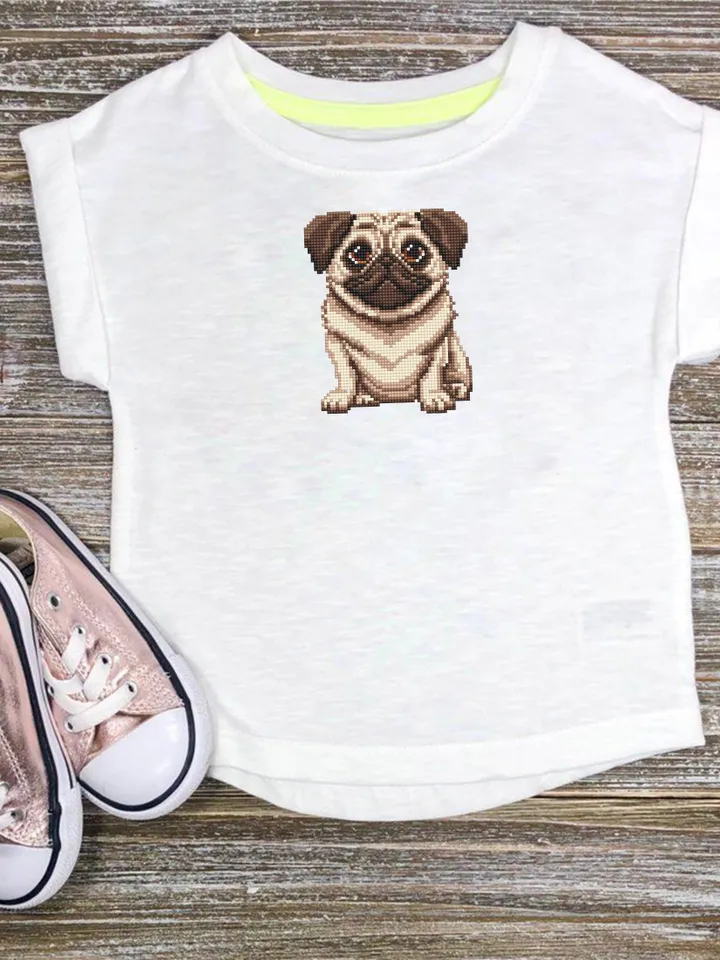 Pug dog cross stitch pattern PDF download Small pet cross stitch chart, Cute dog pattern digital PDF, Pug cross stitch, Dog lover gift #K68
