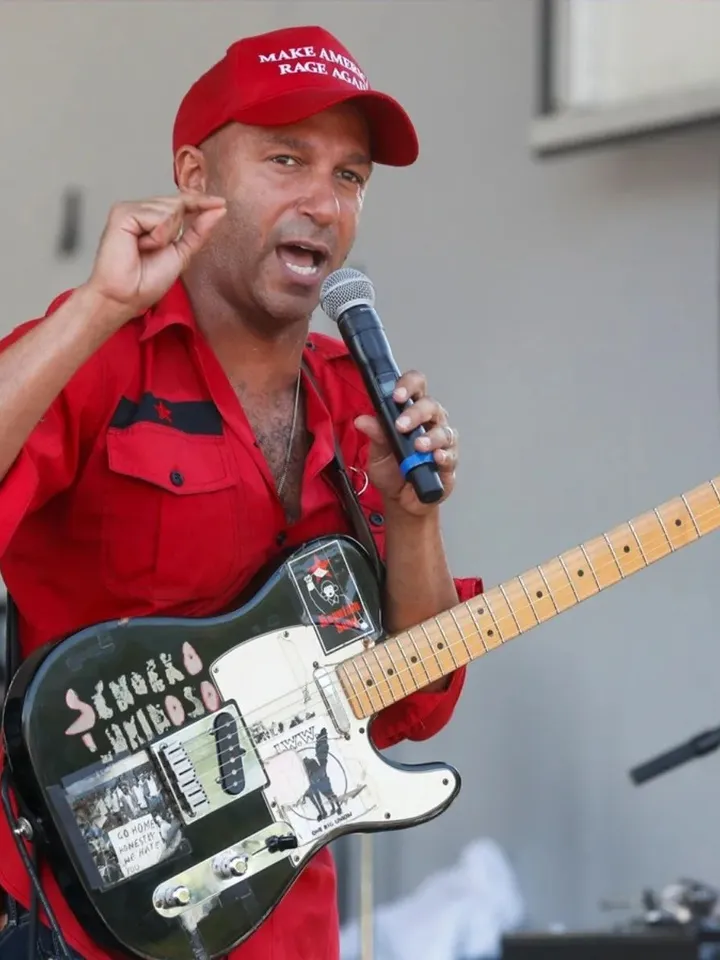 Tom Morello guitar stickers Sendero Luminoso Mau Mau uprising Fender Telecaster