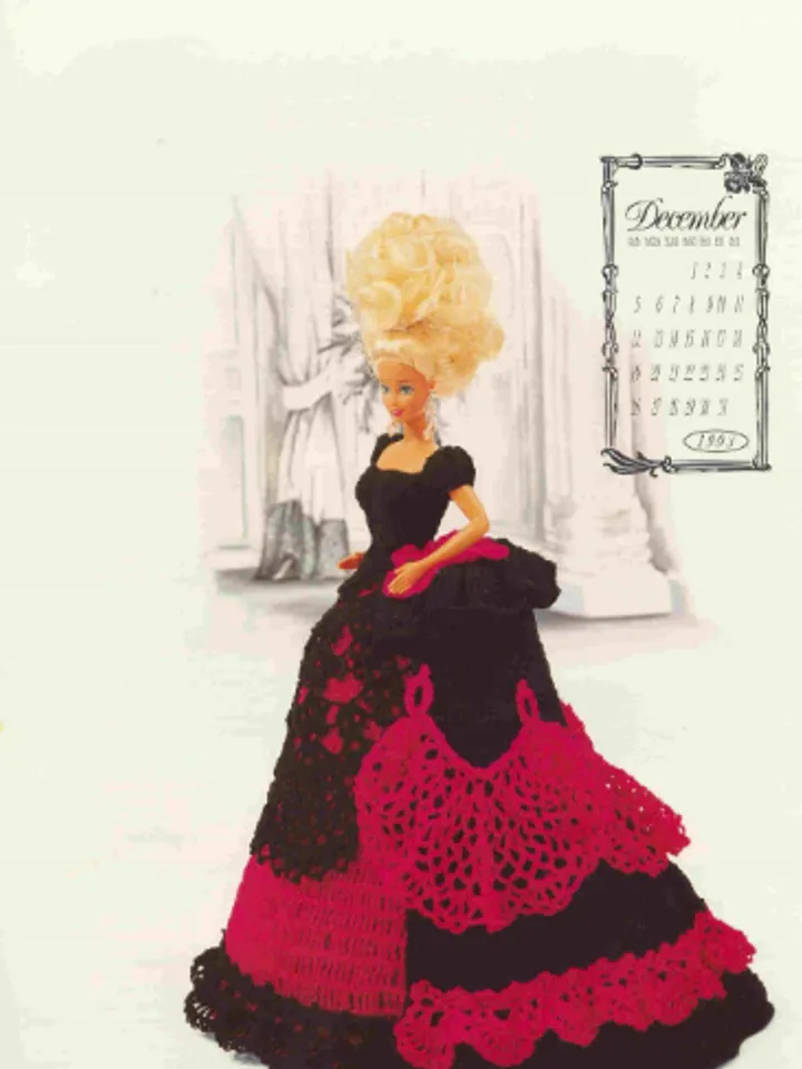 Vintage Barbie Dress Crochet Pattern for Dolls 11-1/2" Digital Download PDF