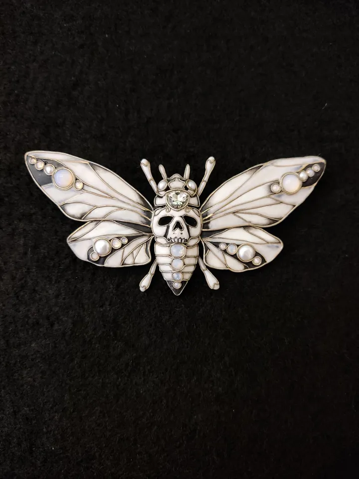 Moth brooch, Gothic moth, Moth jewel, Gothic Moth pin, Art Deco brooch