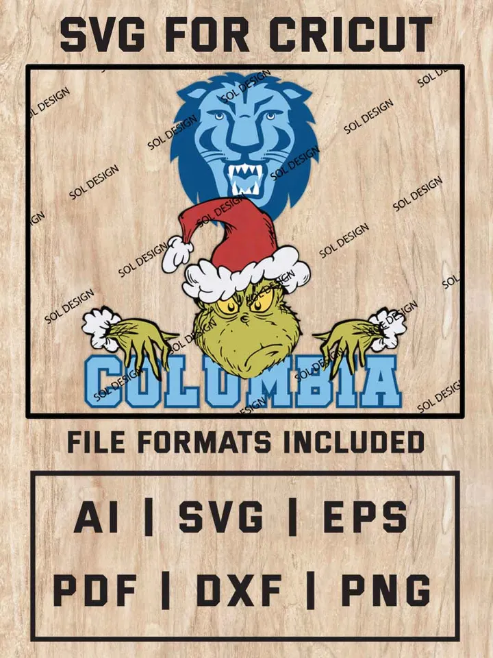 Grinch Columbia Lions SVG, NCAA College Team SVG Design, NCAA Columbia Lions SVG, NCAA Columbia Lions Team Cricut, Christmas Svg, Grinch svg, Digital Download