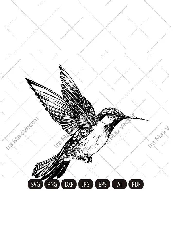 Hummingbird Svg, Hummingbird Clipart, Hummingbird Png, Hummingbird flying, Hummingbird Cut Files , Bird Silhouette, little bird,flower bird