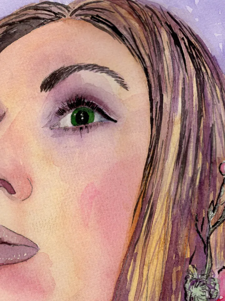 Portrait in watercolor to order from photo