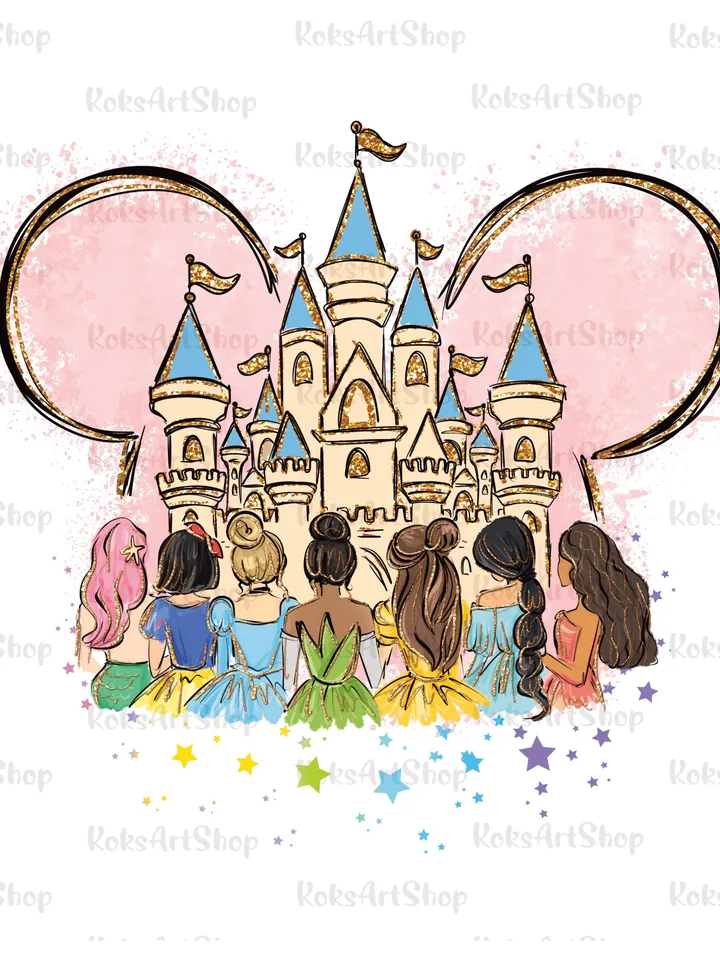 All princess Watercolor Princess PNG, Princess clipart png, Family vacation clipart, Family vacation png, Family trip, All princess design