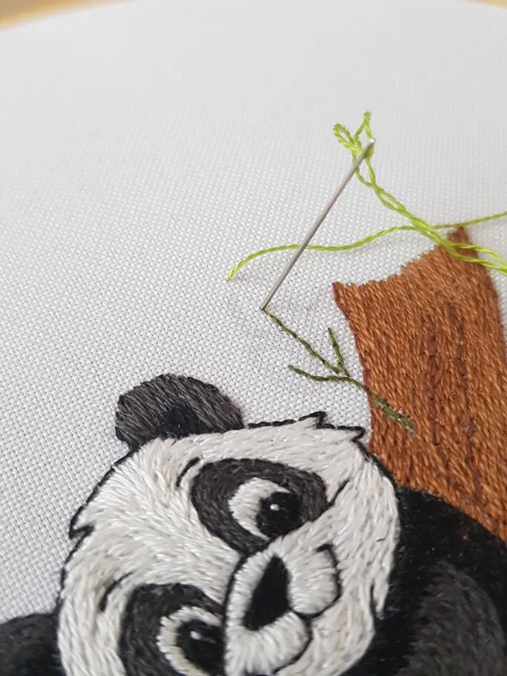 Panda hand embroidery DIY, panda pattern pdf