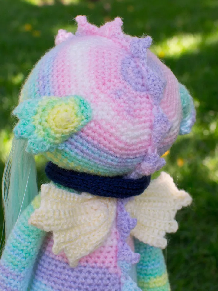 Lalylala dragon figurine, stuffed animal dragon toy, crochet lalylala doll, plushie doll amigurumi, handmade doll