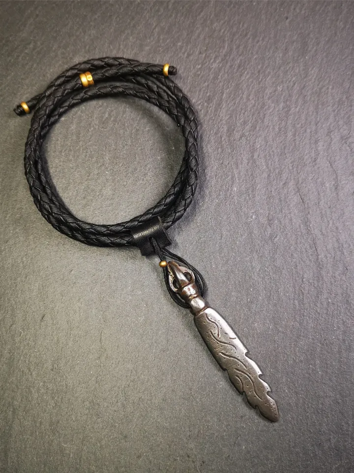 Gandhanra Vintage Tibetan Buddhism Amulet,Fire Vajra Sword of Wisdom Buddha Manjushri, Made of Cold Iron,2.8"