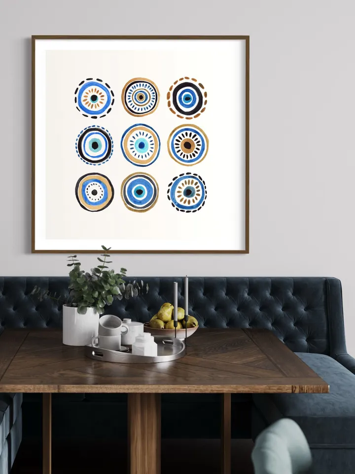 Evil Eye Art Print Digital Download Evil Eye Poster Turkish Wall Art Evil Eye Home Decor Esoteric Wall Art Talisman Print Greek Evil Eye Art