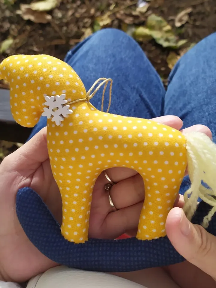 Christmas decorations, 3pcs/ Textile horse/ Christmas present