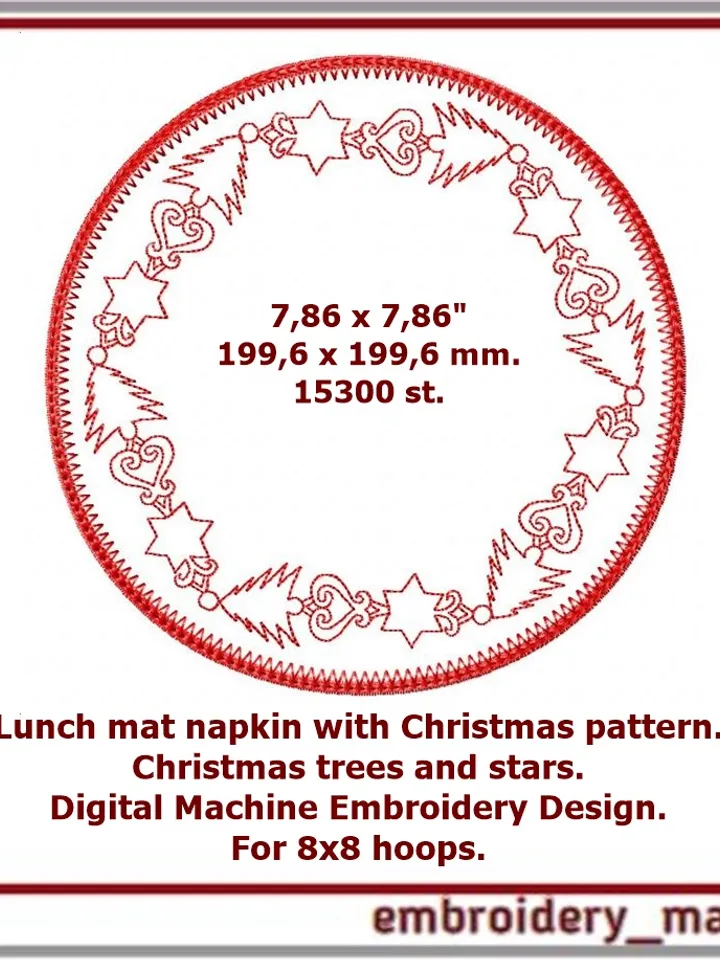In the hoop napkin with Christmas pattern design by Embroidery Manavi 05