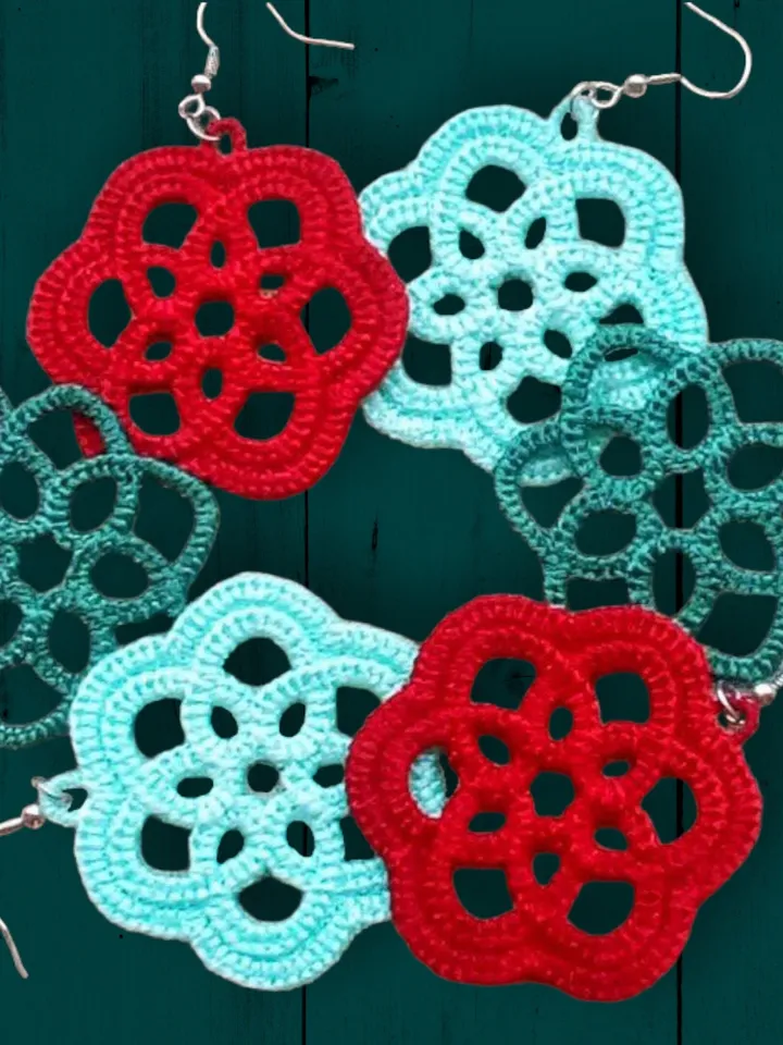 Free Standing Lace  Earrings set Tatting  machine embroidery design FSL pattern digital embroidery design  jewerly embroidery motif