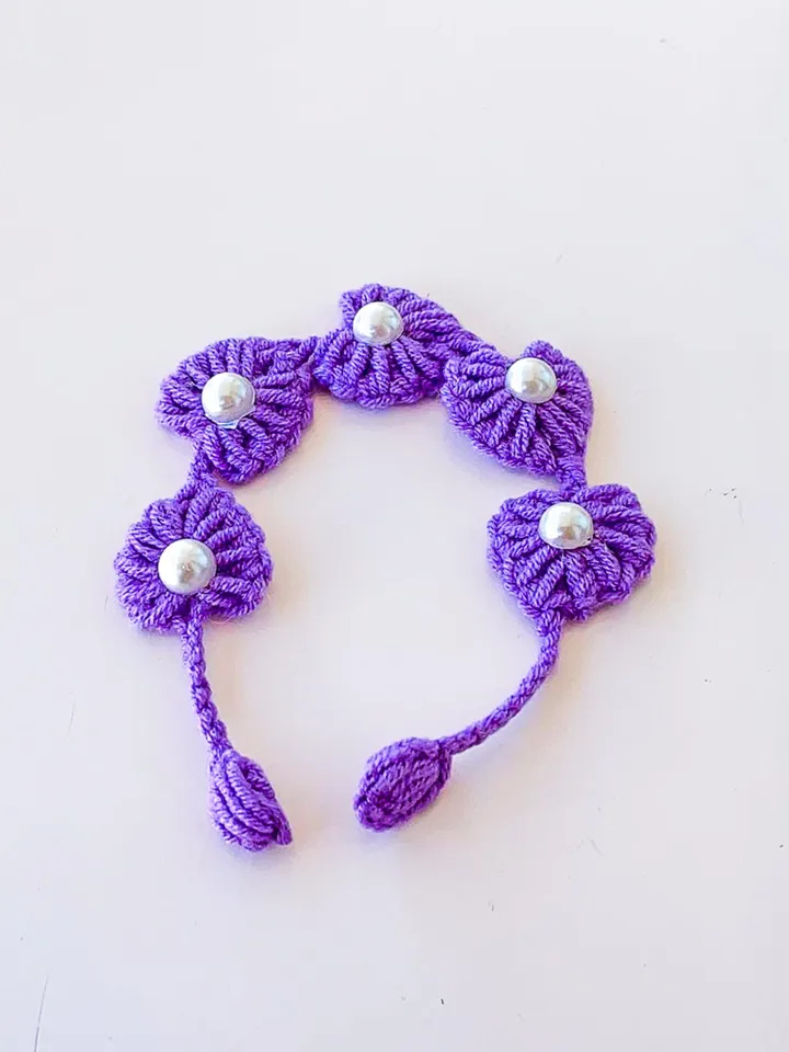 Crochet Bracelet Pattern, PDF Tutorial Beaded Floral Jewelry DIY, Elegant Wrist Accessory Gift for Handmade Jewelry Lovers