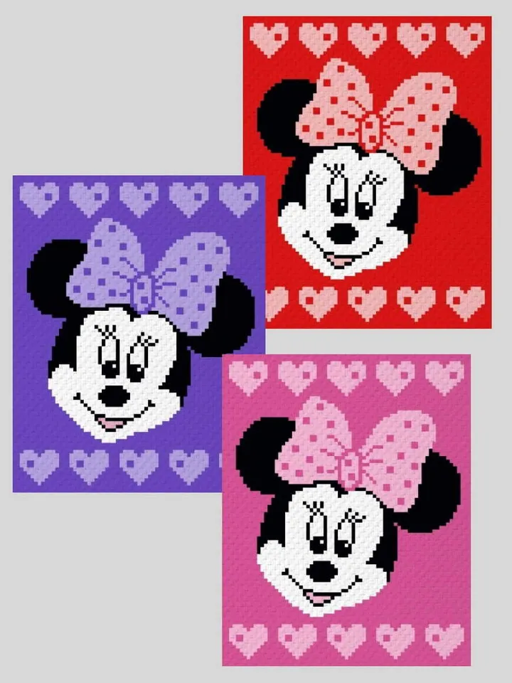 Crochet C2C Minnie Mouse graphgan blanket pattern