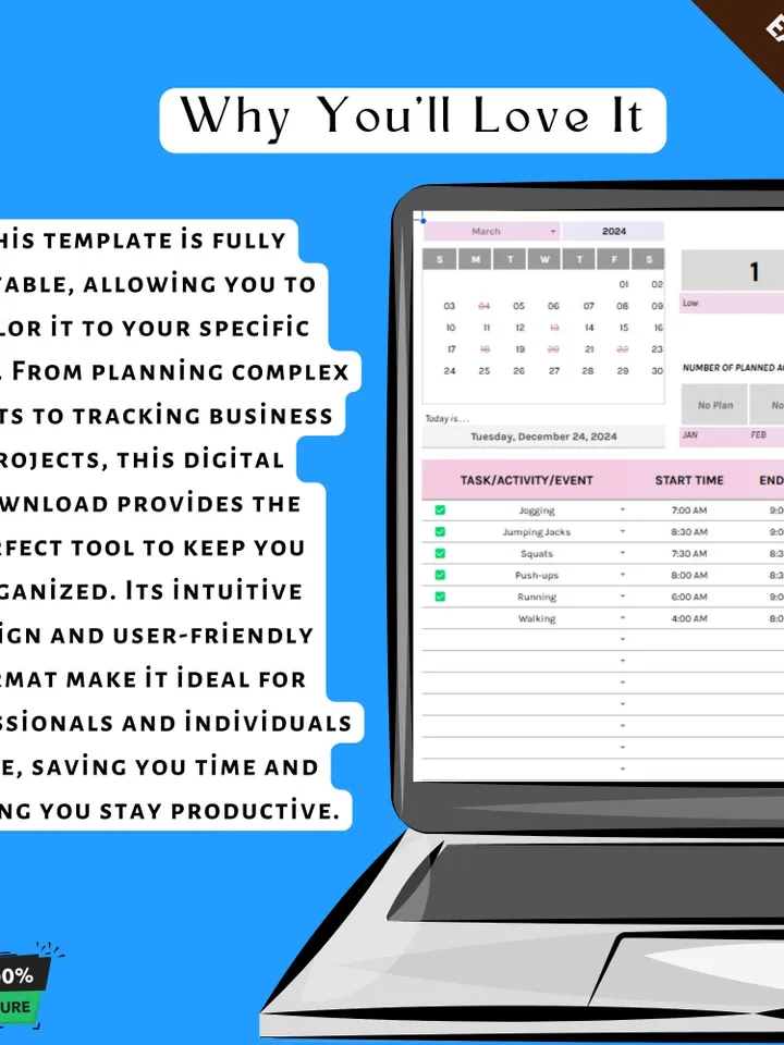 Workout Plan Template, Editable Google Sheets, Digital Download for Fitness Tracking & Exercise Planning