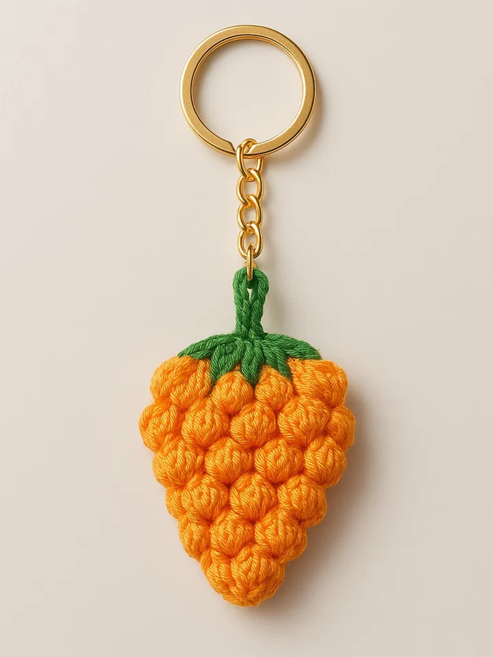 Crochet Berry Keychain PDF Pattern, Amigurumi Strawberry Keyring DIY Tutorial, Handmade Fruit Bag Charm Crochet Pattern Digital File
