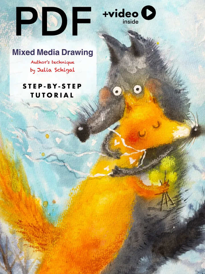 Step-By-Step Tutorial Artwork in Mixed Media by Julia Schigal