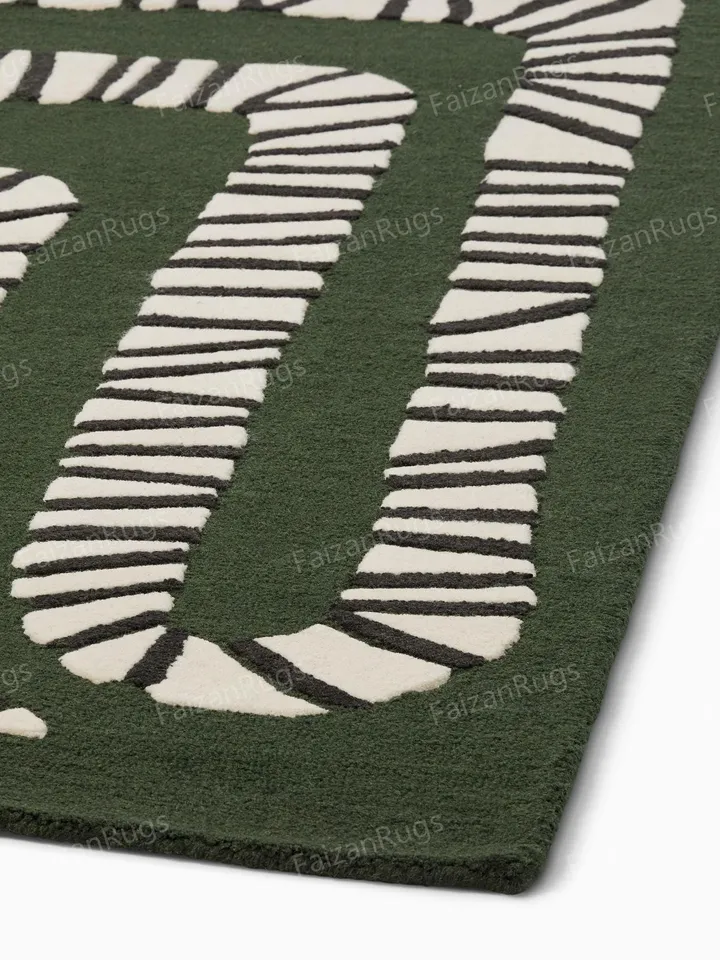 Buy 8x10 Snake Hand Tufted Area Beautiful Handmade Rug 100% Woolen Rug | White Large Area Rugs | Living Room | Dining Room | Hall | Bedroom