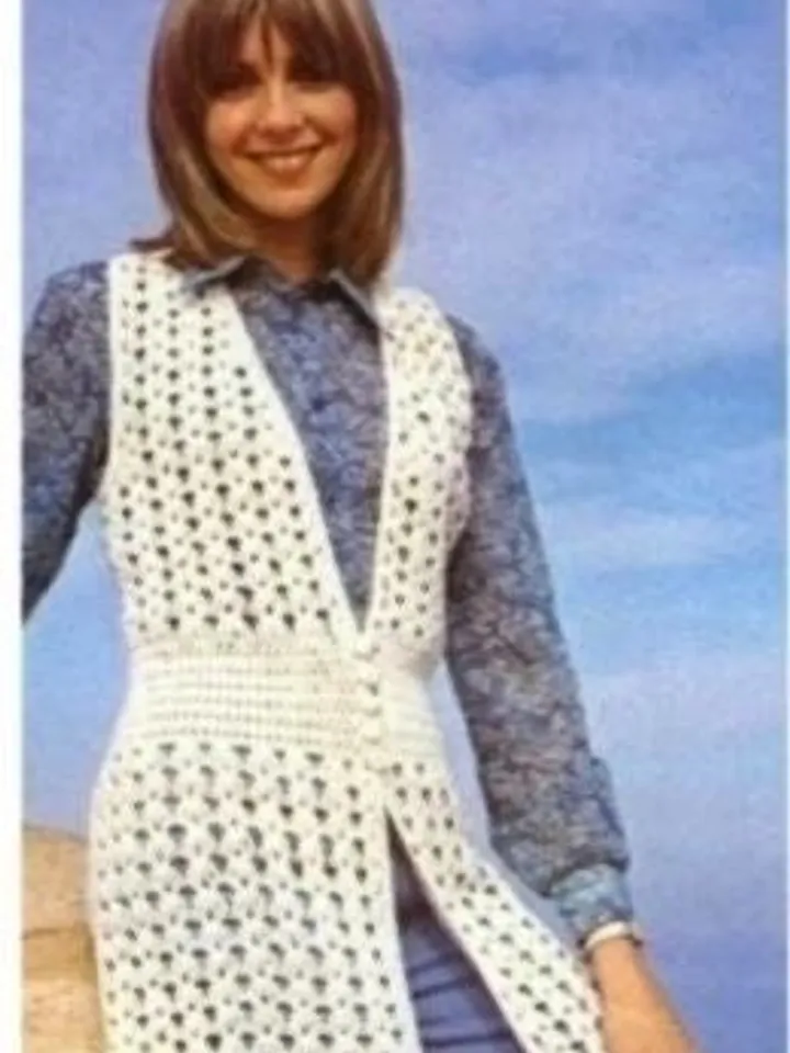 Waistcoat crochet pattern, long waistcoat crochet, women waistcoat crochet pattern