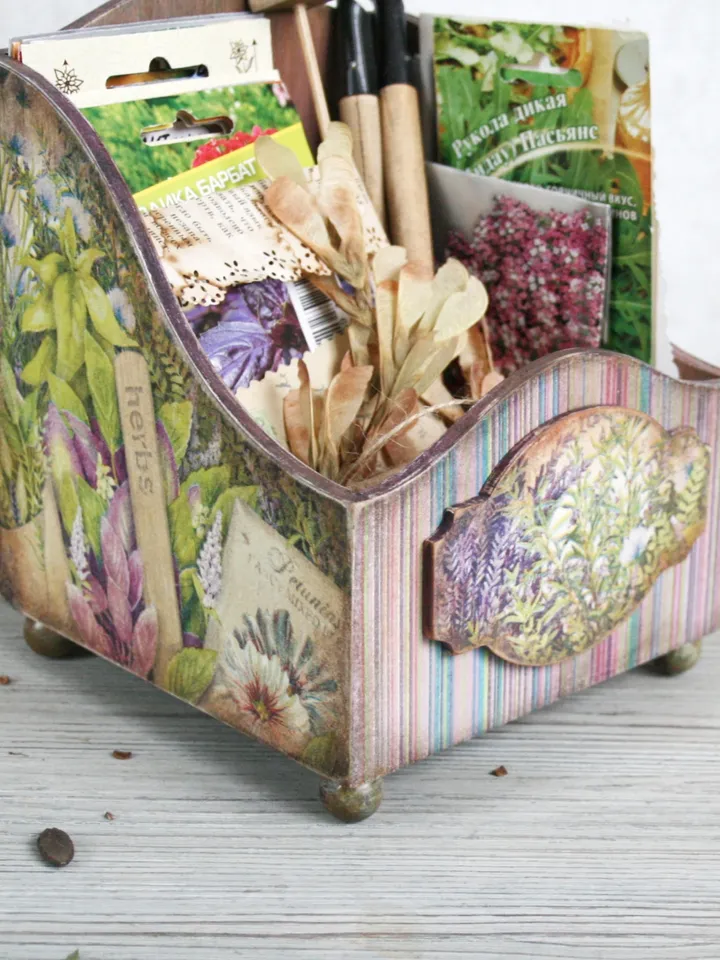 Handmade wooden spice rack organizer Packet Organizer Kitchen Storage Container