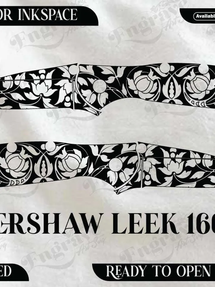 kershaw Leek 1660 Scrolling design,lasercut,laserengraving,fiberlaser,engravingfiles