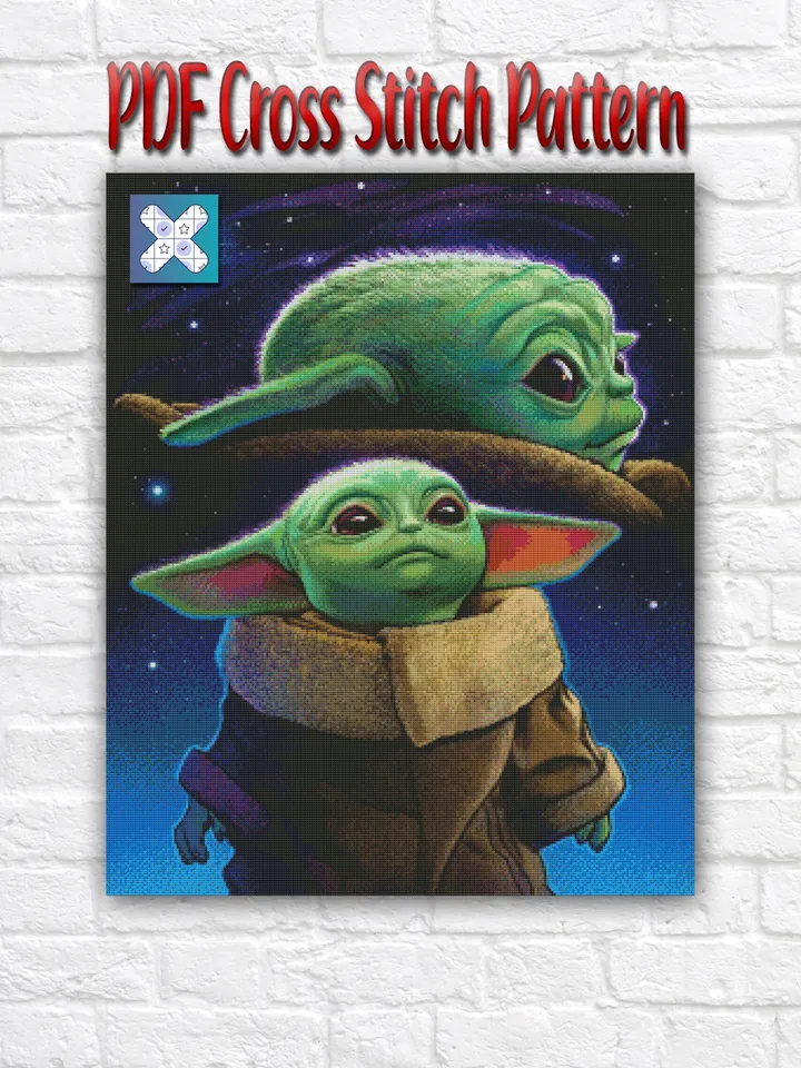Baby Yoda Cross Stitch Pattern / Star Wars Cross Stitch Pattern / Darth Vader Embroidery Pattern / Digital Instant Chart
