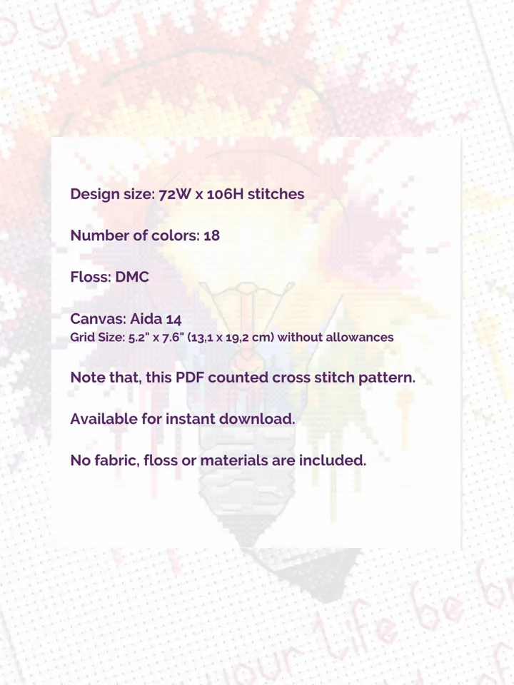 Cross stitch pattern Happy Birthday! Simple cross stitch pattern PDF, DIY birthday card idea