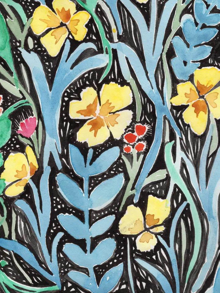 Watercolor painting. Abstraction. Flowers