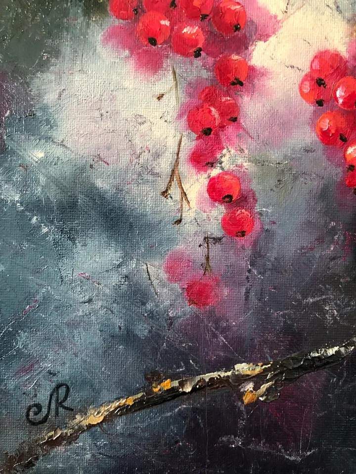 Berries Original Painting Fruits Oil Still Life Kitchen Wall Art Fruits Painting