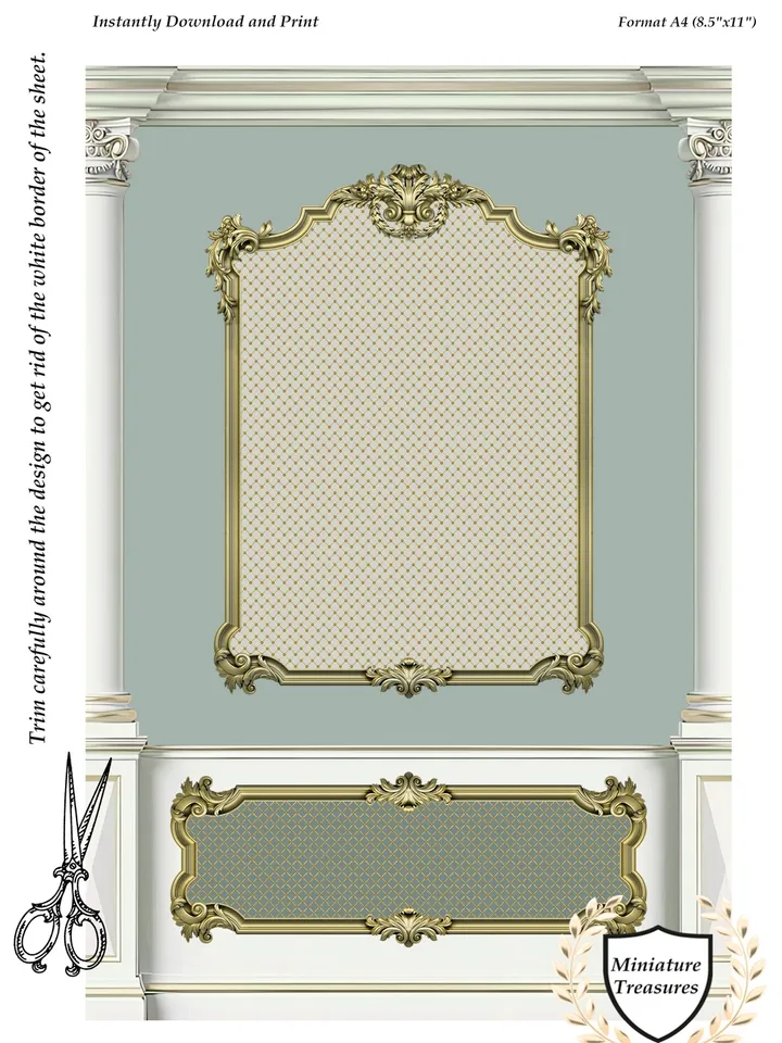 Wallpapers- Set 17-v5 | Printables for Dollhouses and Unique Miniature Projects | Digital Downloads | in Scale 1/12th