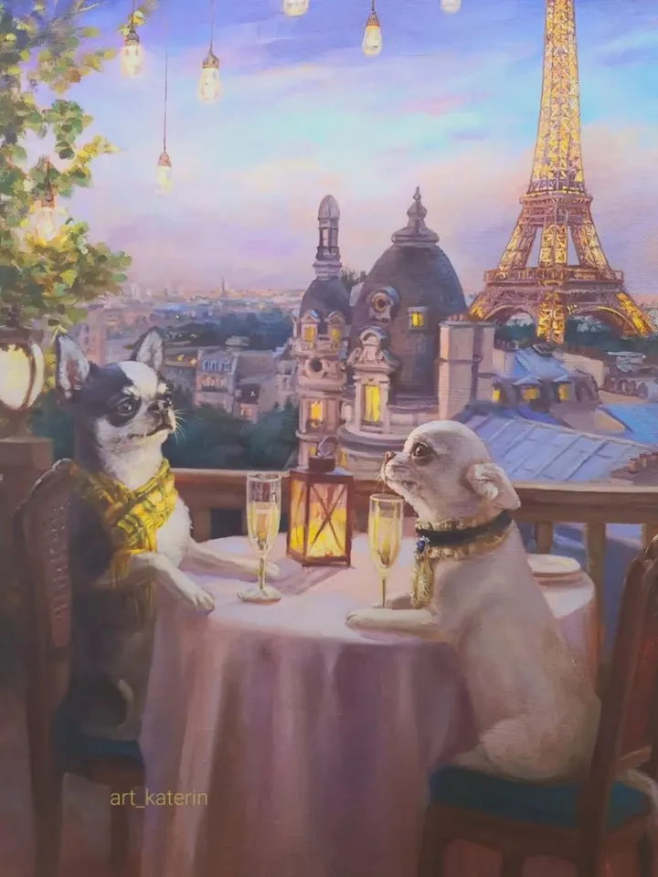 print of oil painting Paris