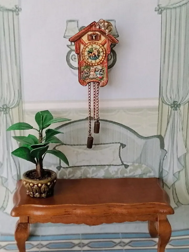 Dollhouse clock. Scale 1:12