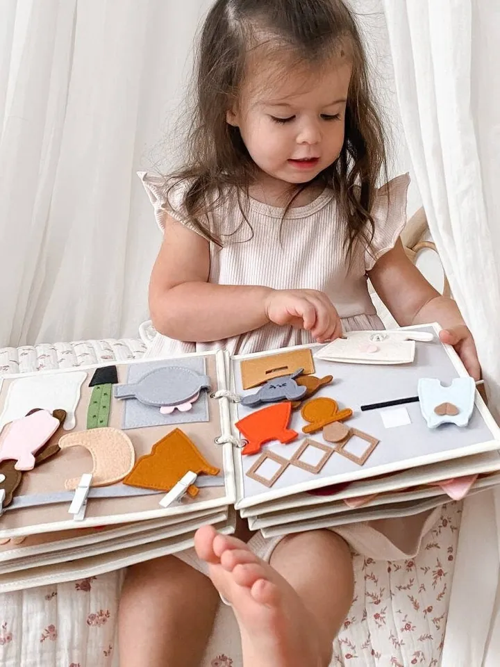 quiet busy book, quiet book montessori, felt book, Popular Gifts for Kids by kinderkrama