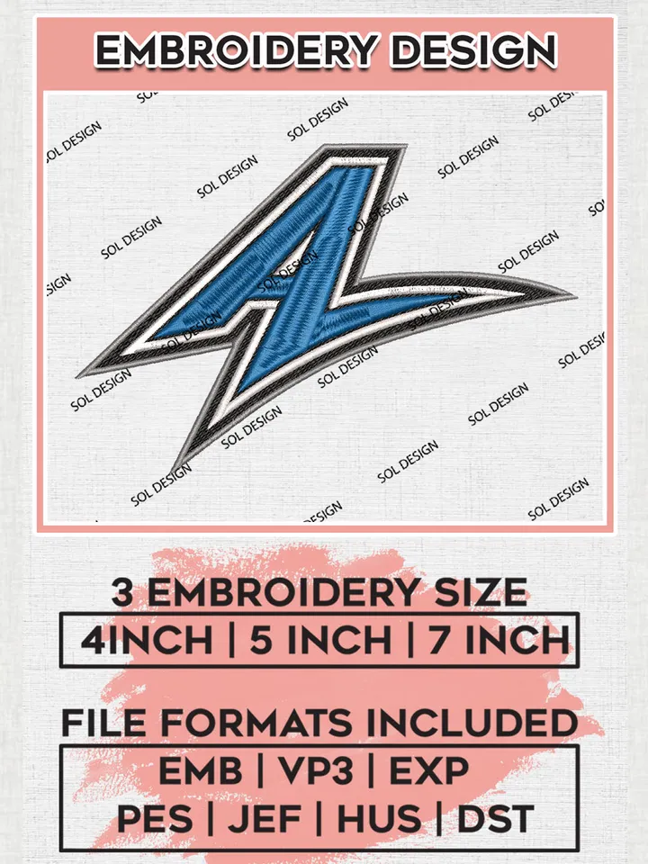 NCAA UNC Asheville Bulldogs Team Letter Logo Embroidery Design Files, NCAA UNC Asheville Bulldogs Machine Embroidery, NCAA Teams, 3 sizes, NCAA Machine embroidery designs, Digital Download