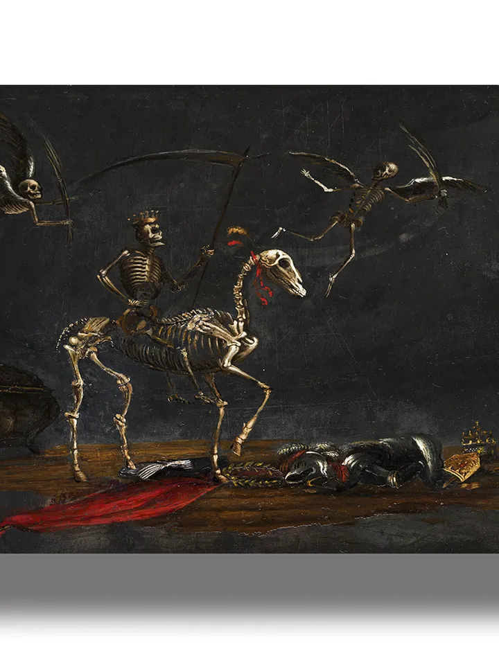Mors Triumphans. Grim Reaper on horseback.