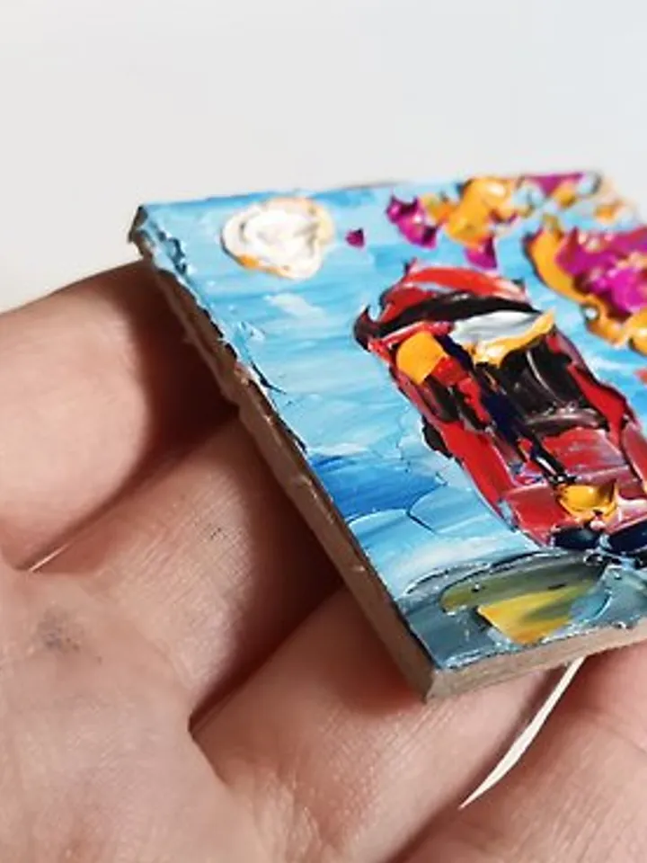 手工油畫 Tram Japanese 油畫原作 Painting Hand Painted 油畫 by Verafe