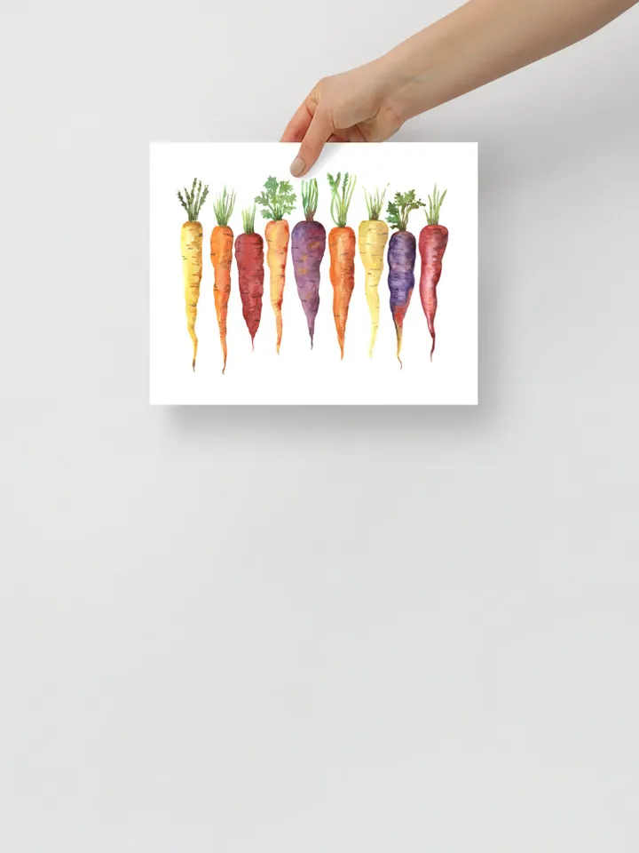 Carrots Watercolor Print, Colorful Carrots, Vegetable Painting, Rainbow Carrots, Kitchen Art Print, Watercolor Painting Print