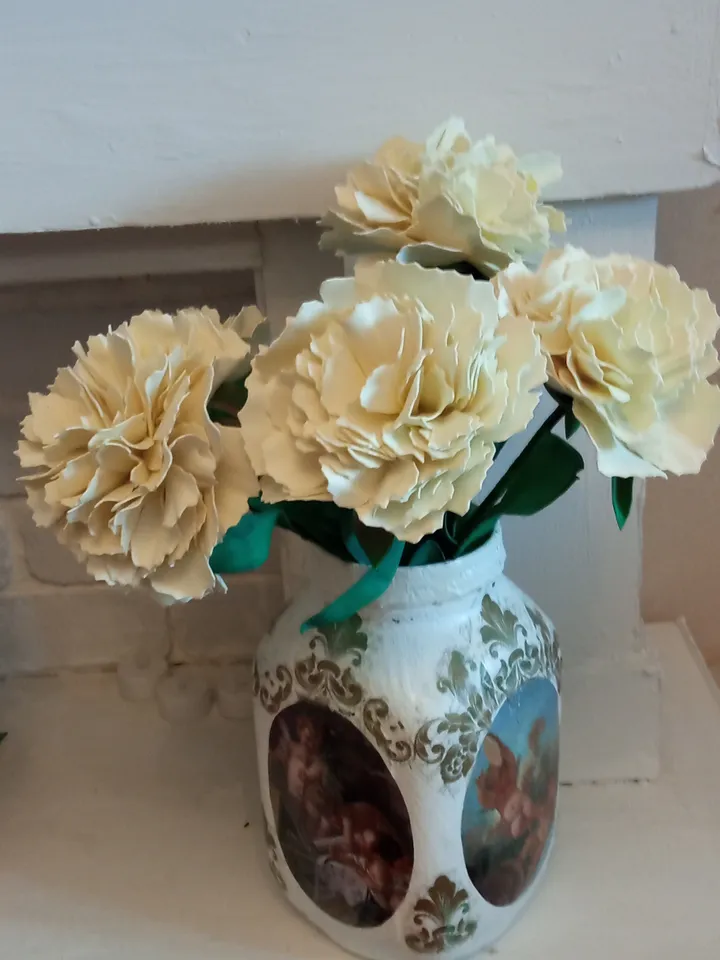 Artificial bouquet pink peonies by hand/interior flowers for home decoration/handmade floral arrangements/gifts for her