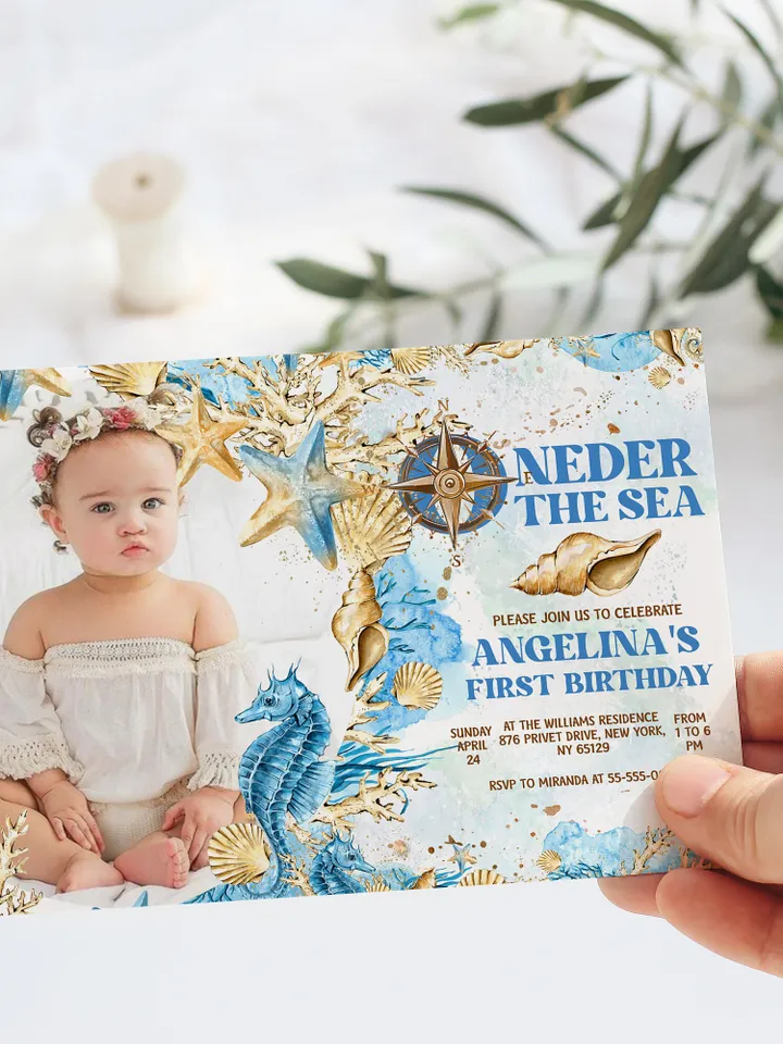 Editable ONEder the Sea First Birthday Invitation; Under the Sea Party; Ocean Party Birthday Template Instant Download; SE1