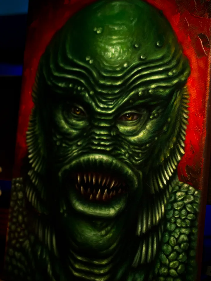 Original oil painting of Creature from the Black Lagoon