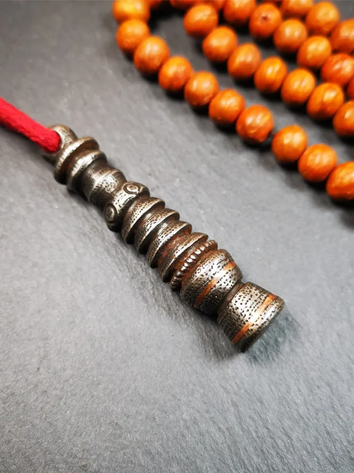 Gandhanra Handmade Tibetan Buddhist Ritual,Stupa,Pagoda,Buddhist Tower Amulet Pendant,Made of Cold Iron