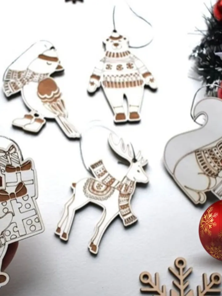 Digital Template Cnc Router Files Cnc Christmas Decorations Files for Wood Laser Cut Pattern